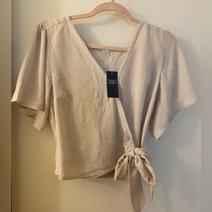 Abercrombie & Fitch Flowy Sleeve Side Tie Blouse